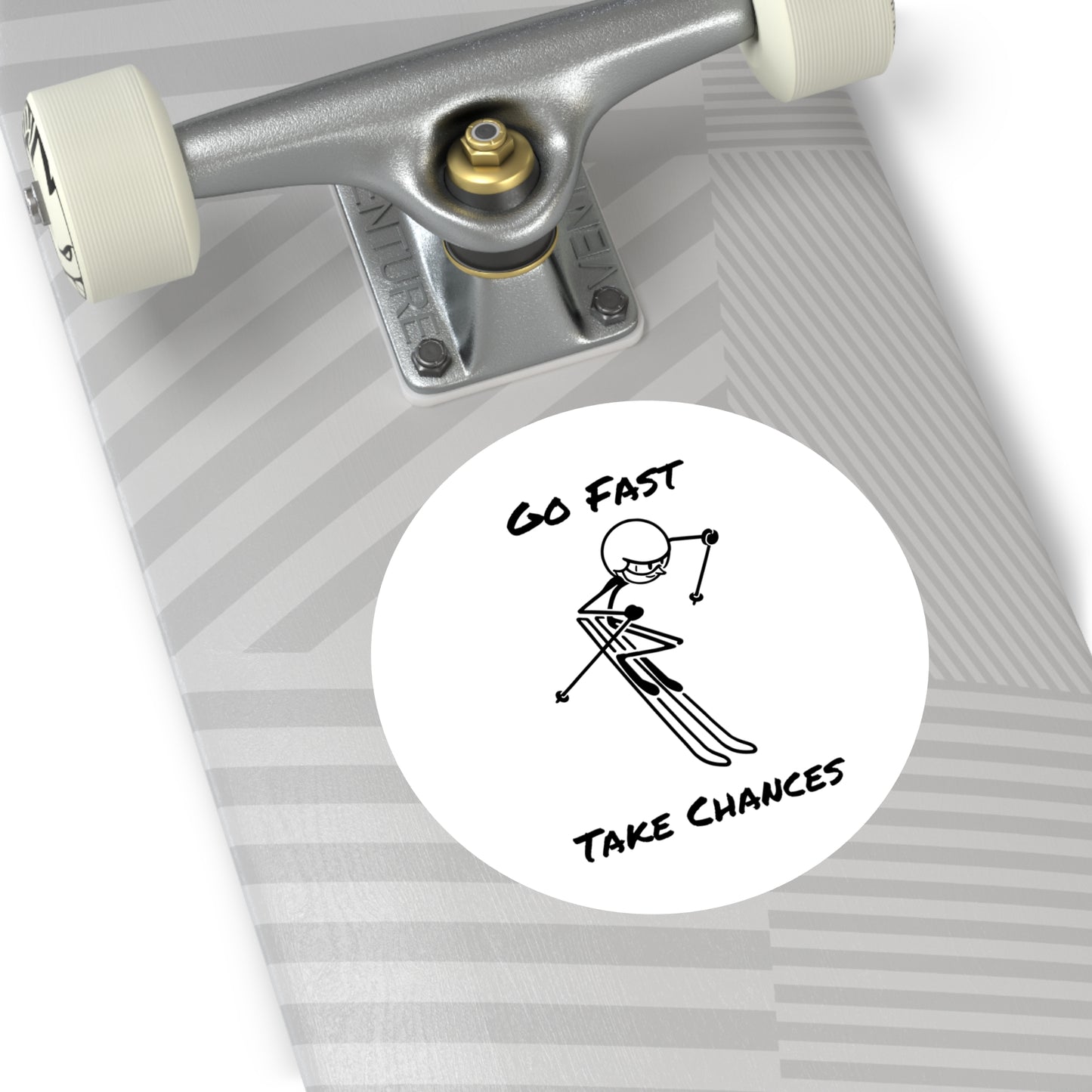 Go Fast Take Chances Round Vinyl Stickers