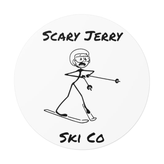 Scary Jerry Ski Co Round Vinyl Stickers