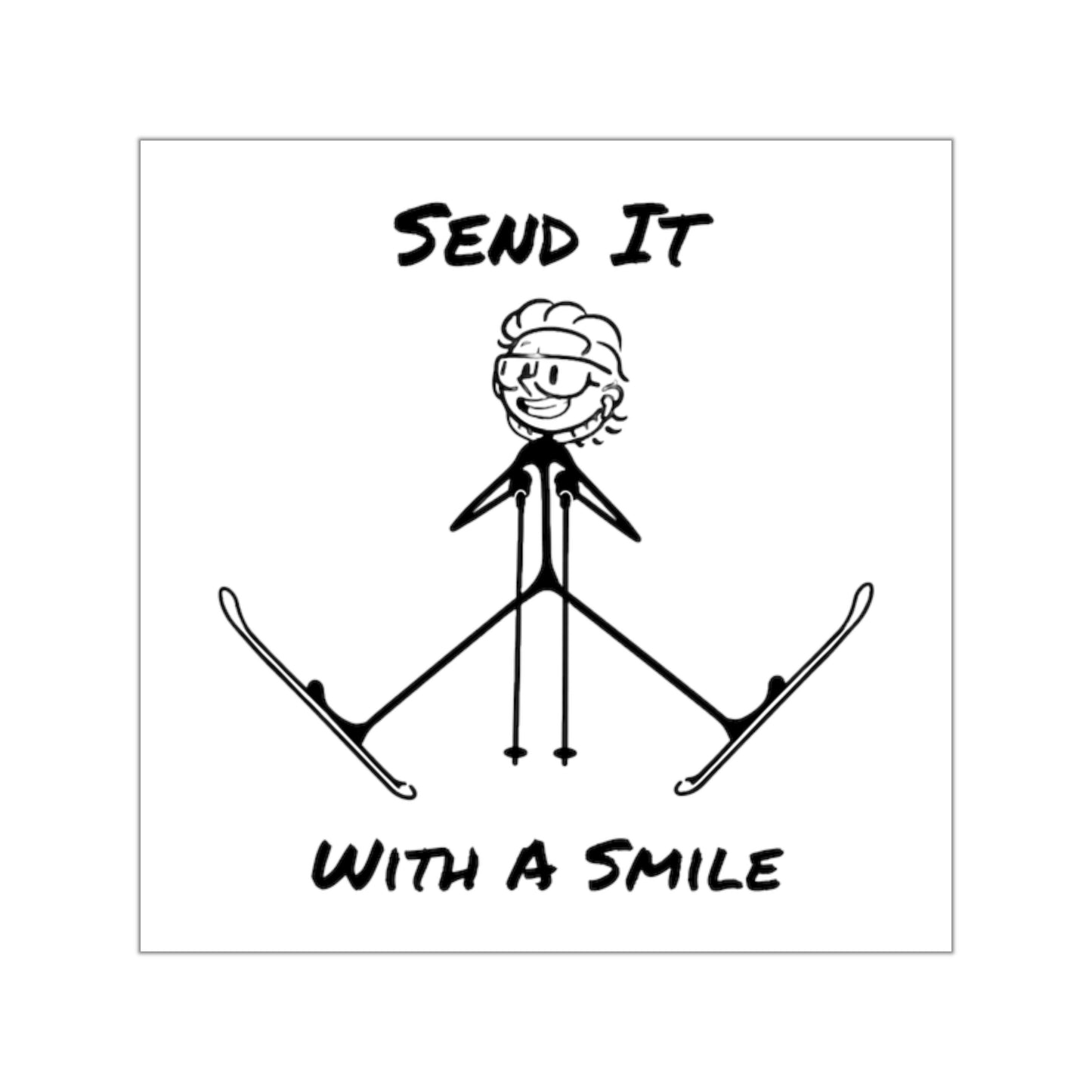 Send It With A Smile Square Vinyl Stickers