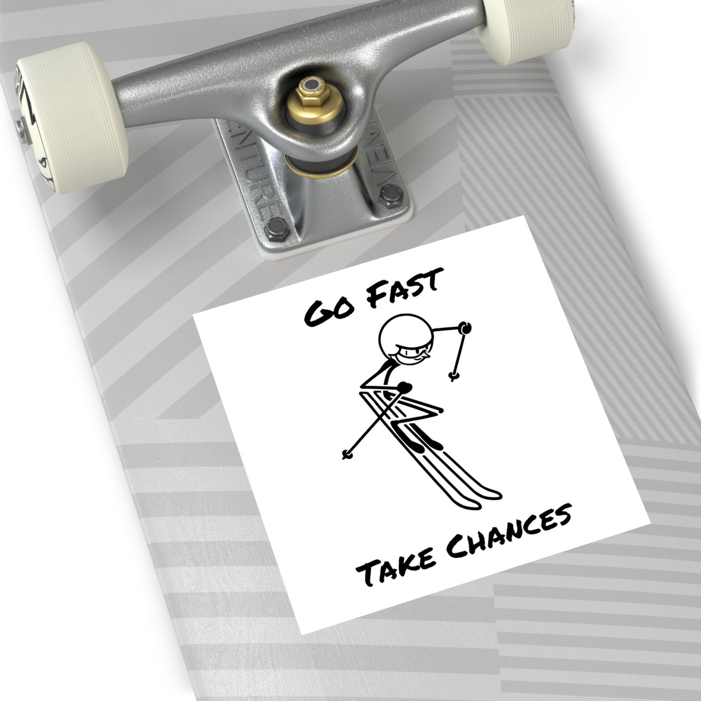 Go Fast Take Chances Square Vinyl Stickers