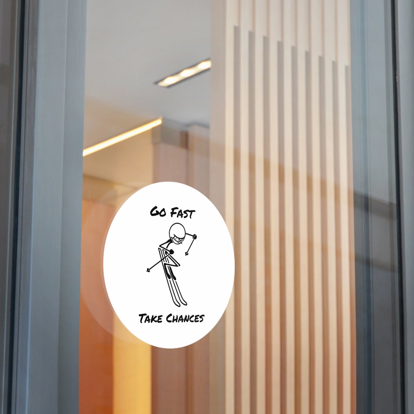 Go Fast Take Chances Round Vinyl Stickers