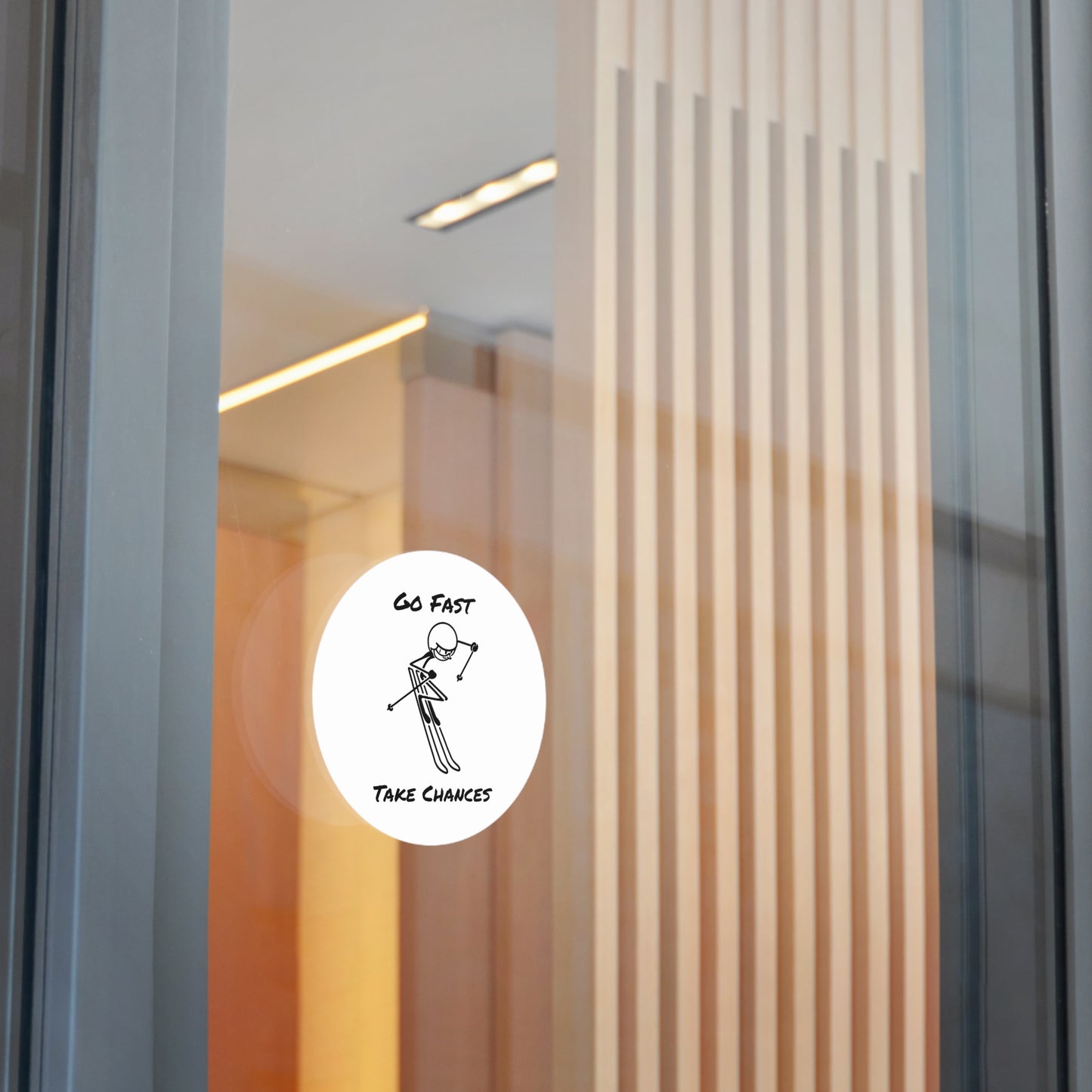Go Fast Take Chances Round Vinyl Stickers