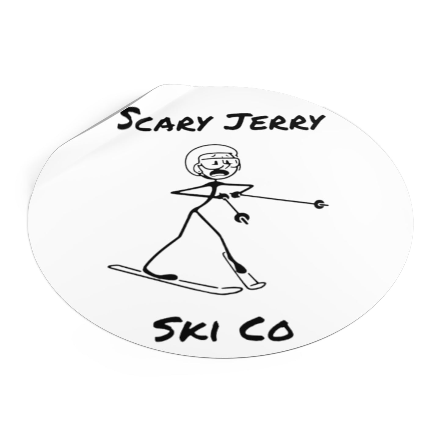 Scary Jerry Ski Co Round Vinyl Stickers