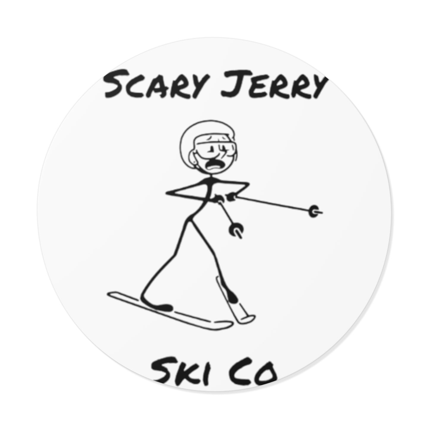Scary Jerry Ski Co Round Vinyl Stickers