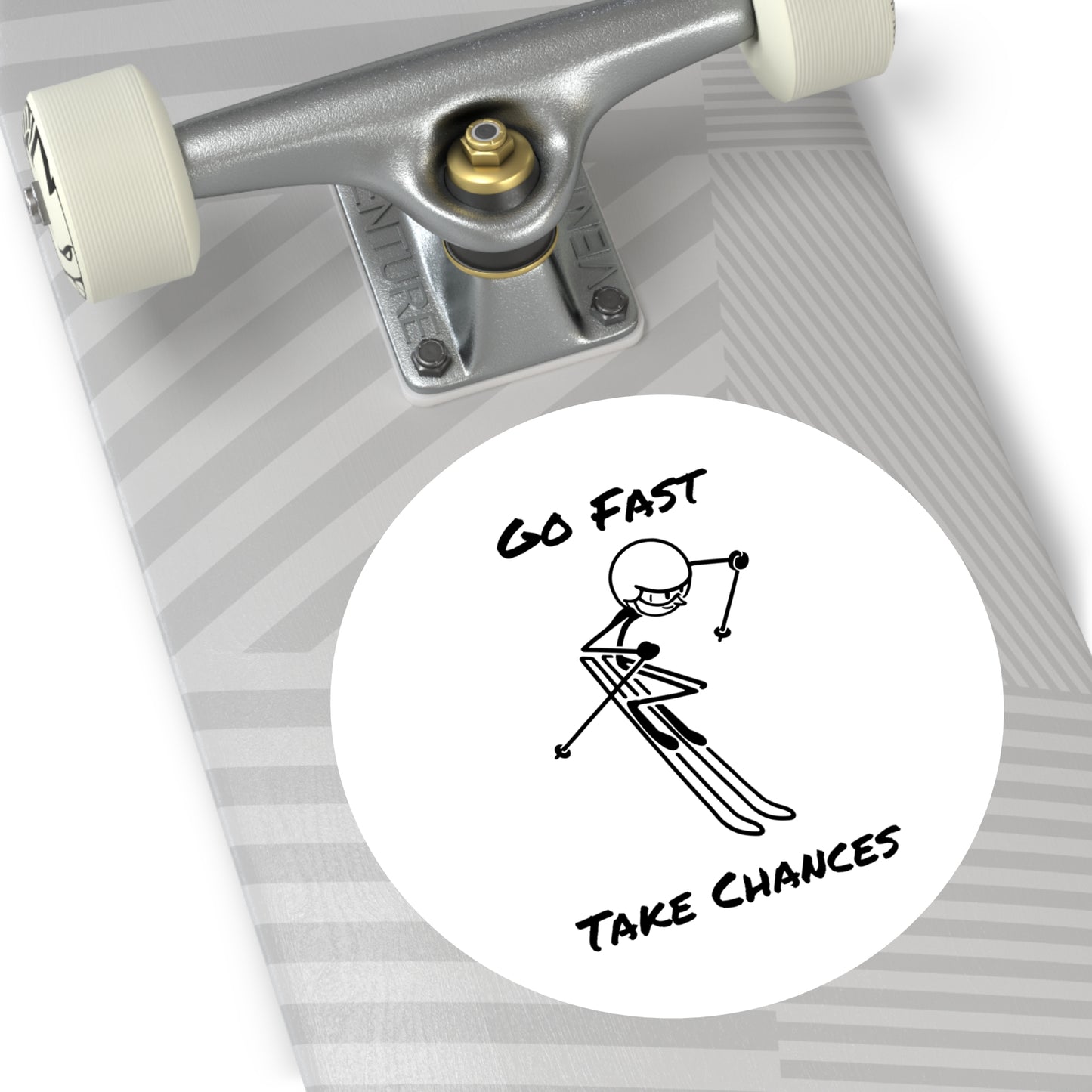 Go Fast Take Chances Round Vinyl Stickers