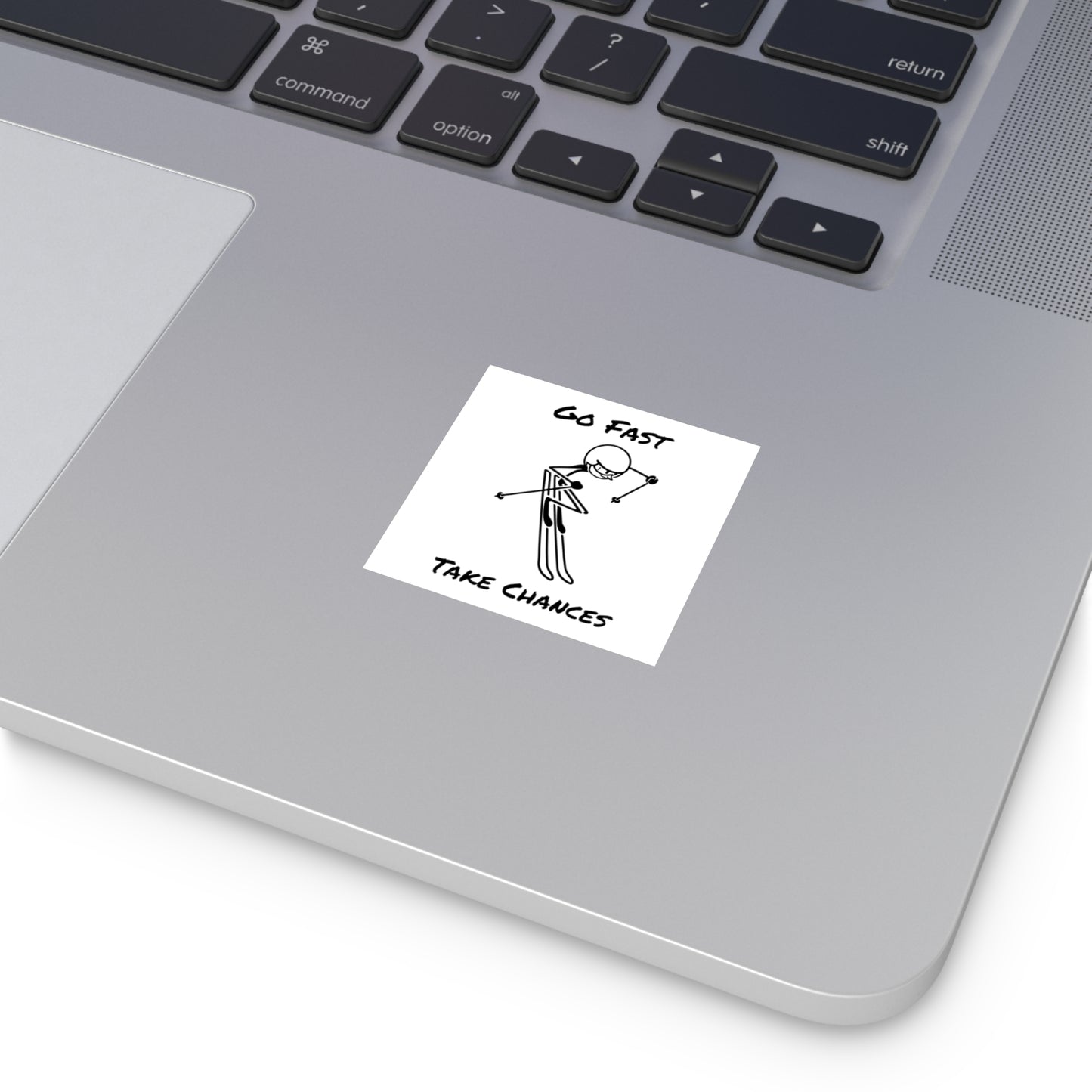 Go Fast Take Chances Square Vinyl Stickers