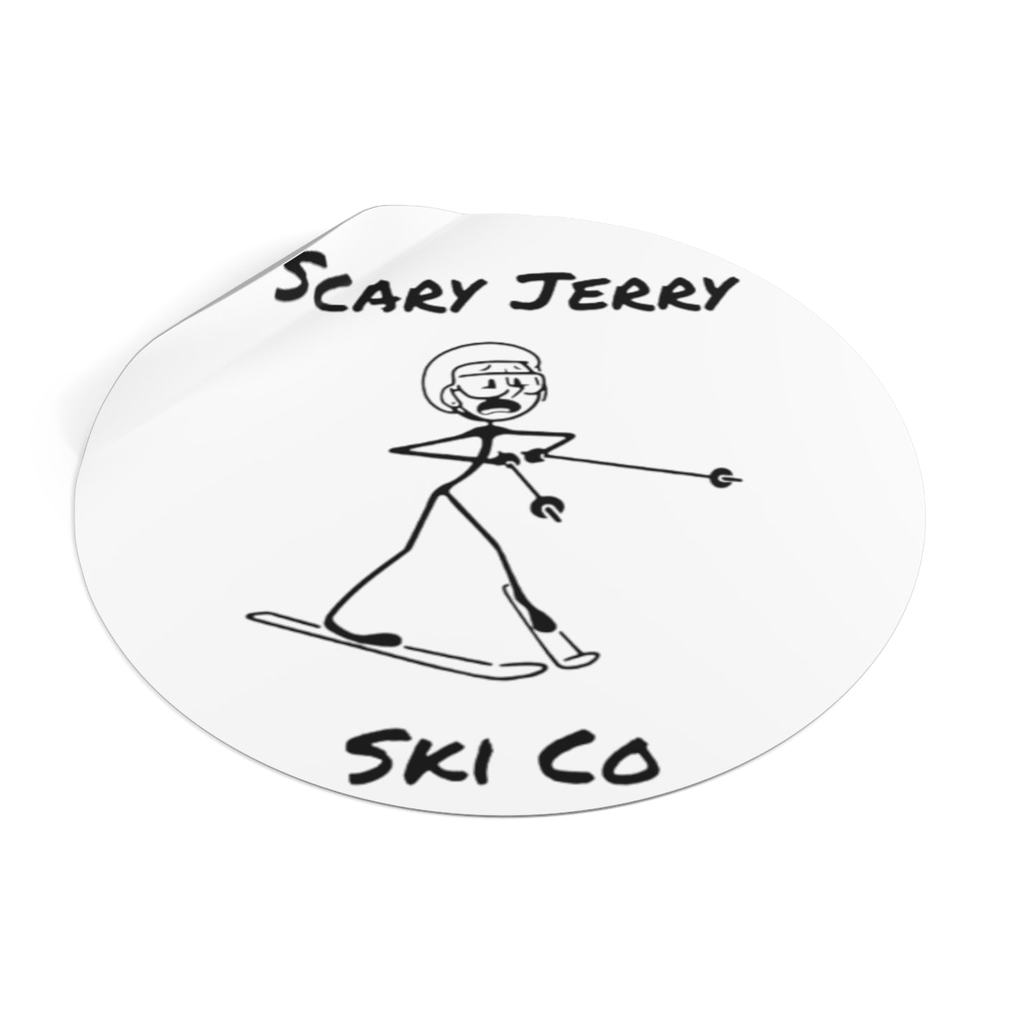 Scary Jerry Ski Co Round Vinyl Stickers