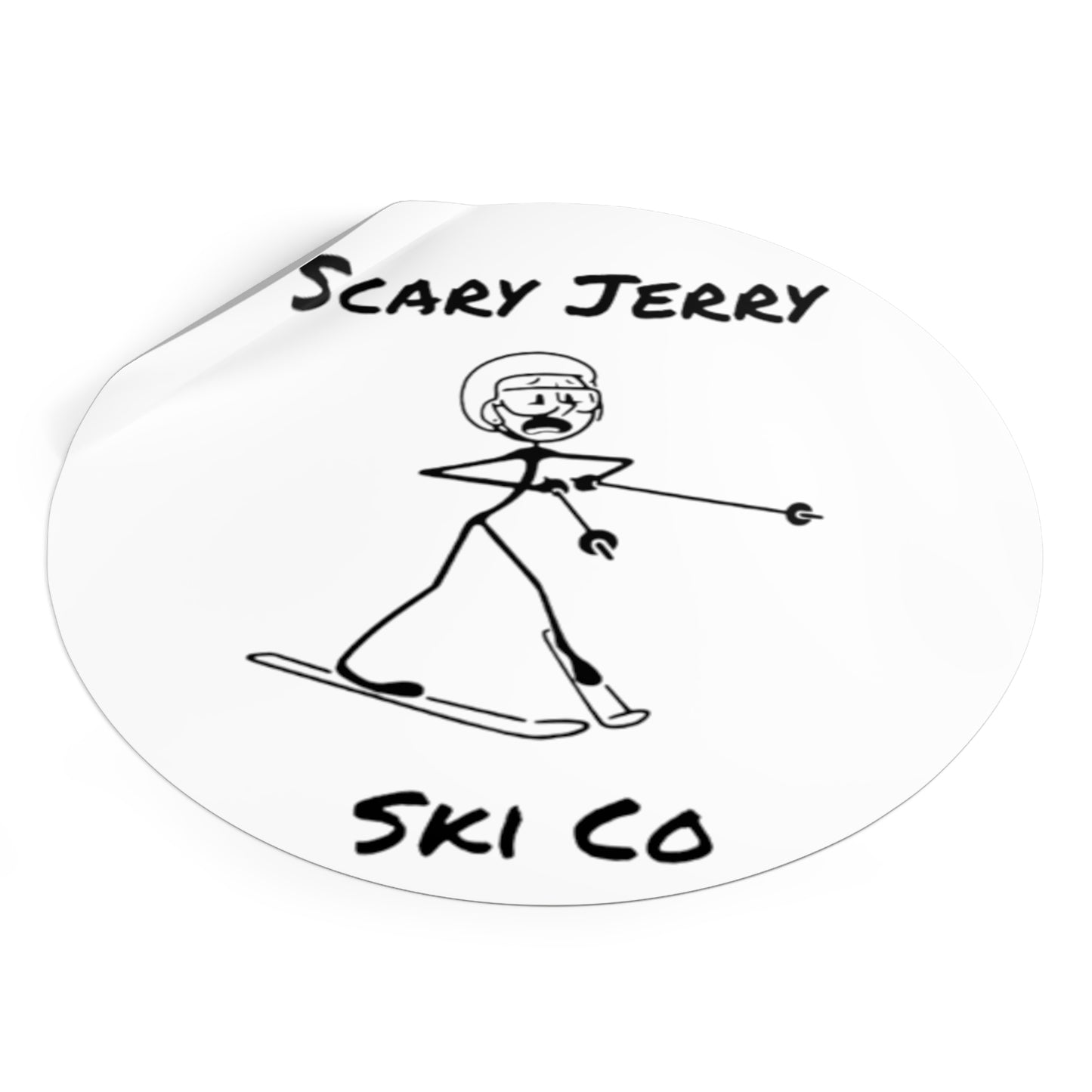 Scary Jerry Ski Co Round Vinyl Stickers