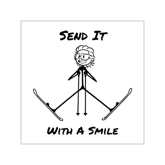 Send It With A Smile Square Vinyl Stickers