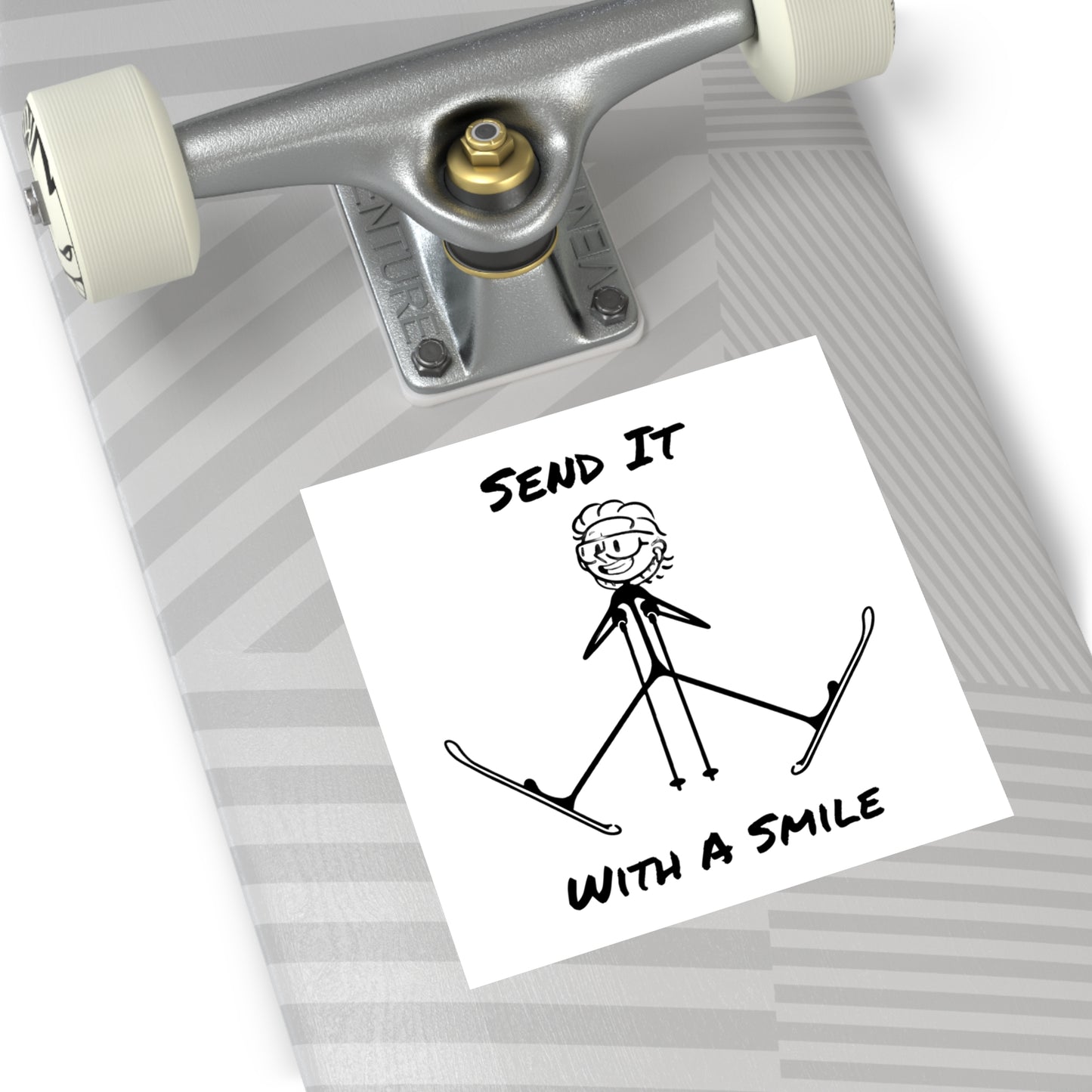Send It With A Smile Square Vinyl Stickers