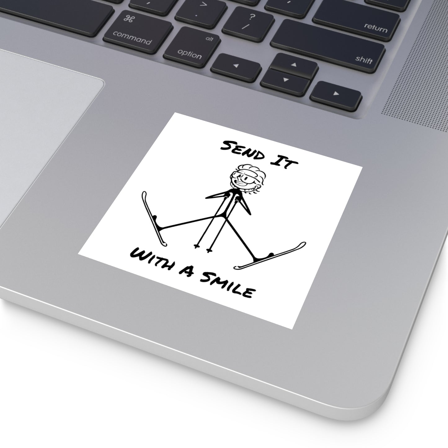 Send It With A Smile Square Vinyl Stickers