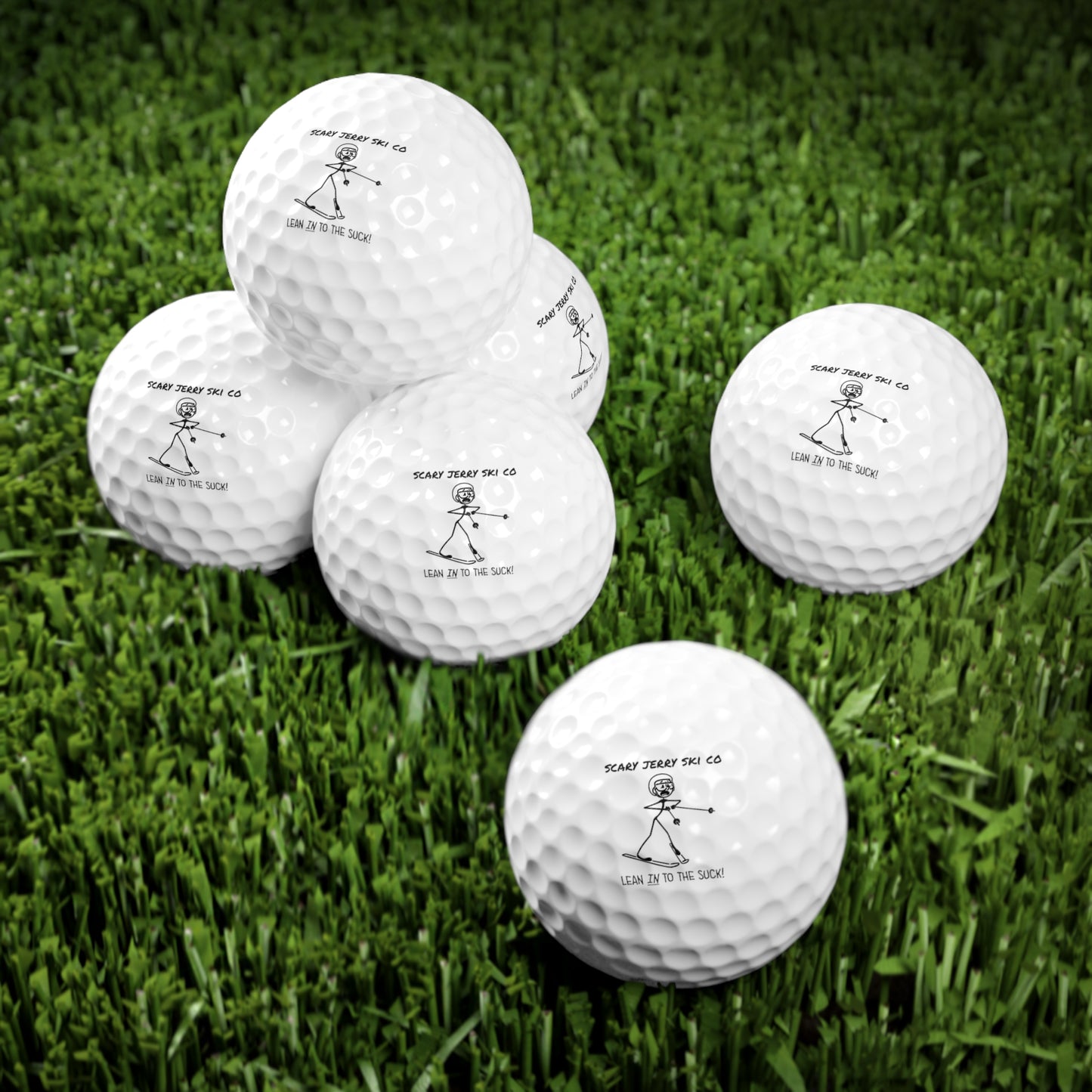 Scary Jerry Ski Co with Motto Golf Balls, 6pcs